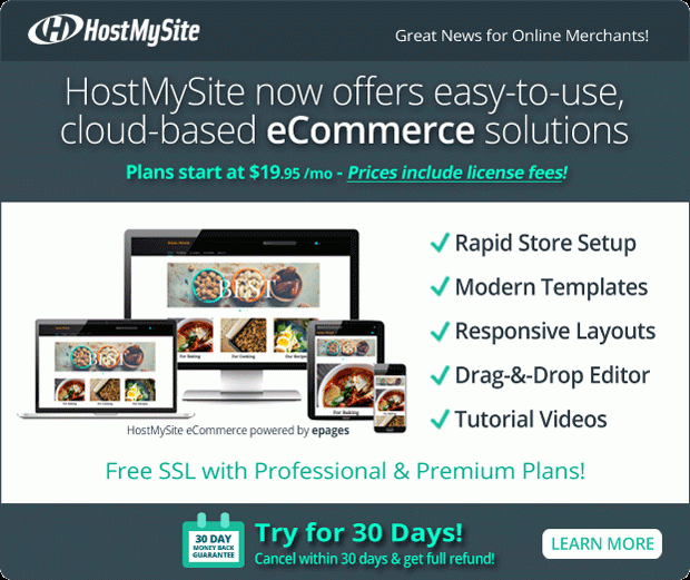 HostMySite now offers easy-to-use cloud-based eCommerce solutions
